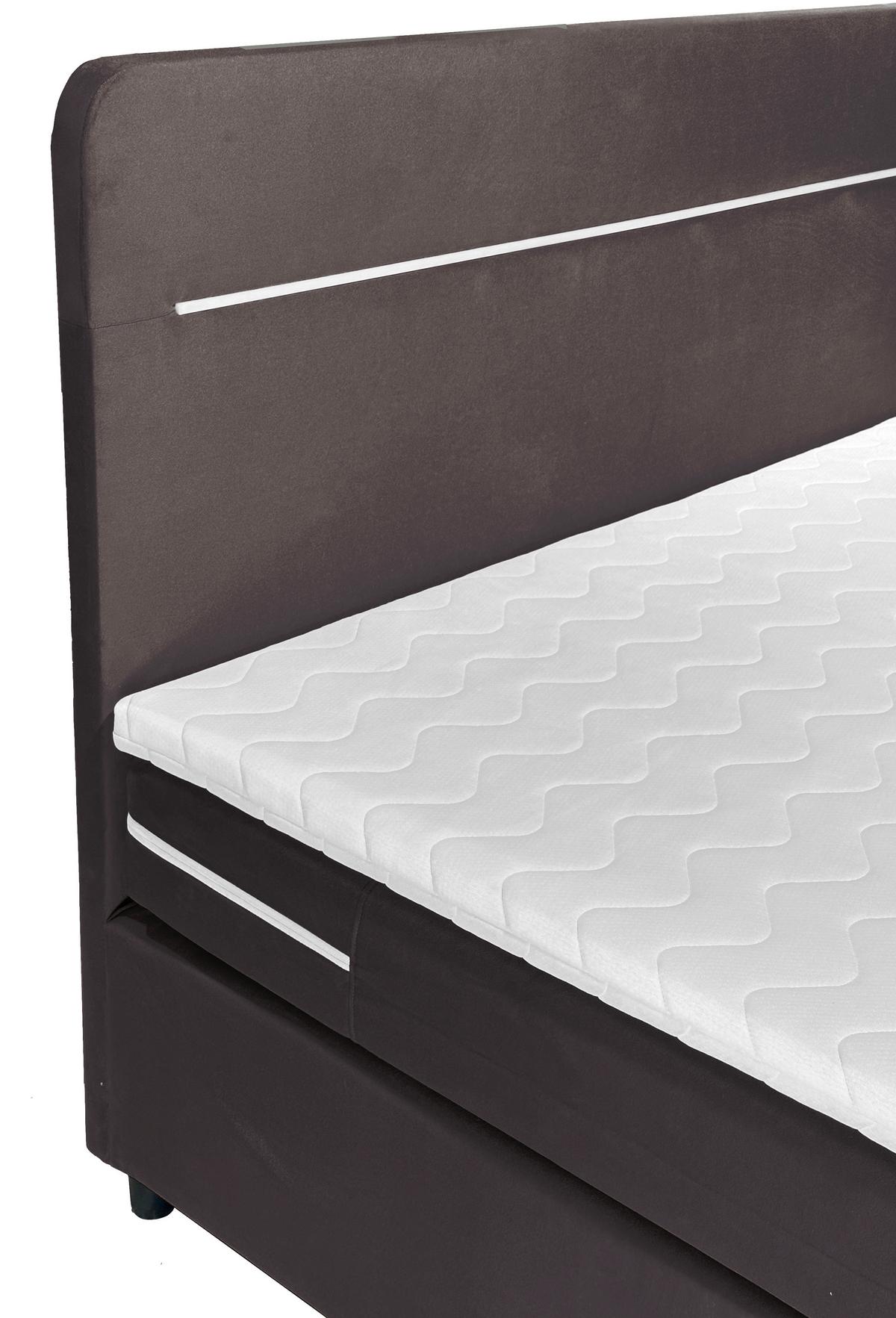 Boxbett Mit Topper 160x200 Cm Stream - Anthrazit/Schwarz, Basics, Textil (160/200cm) - Livetastic