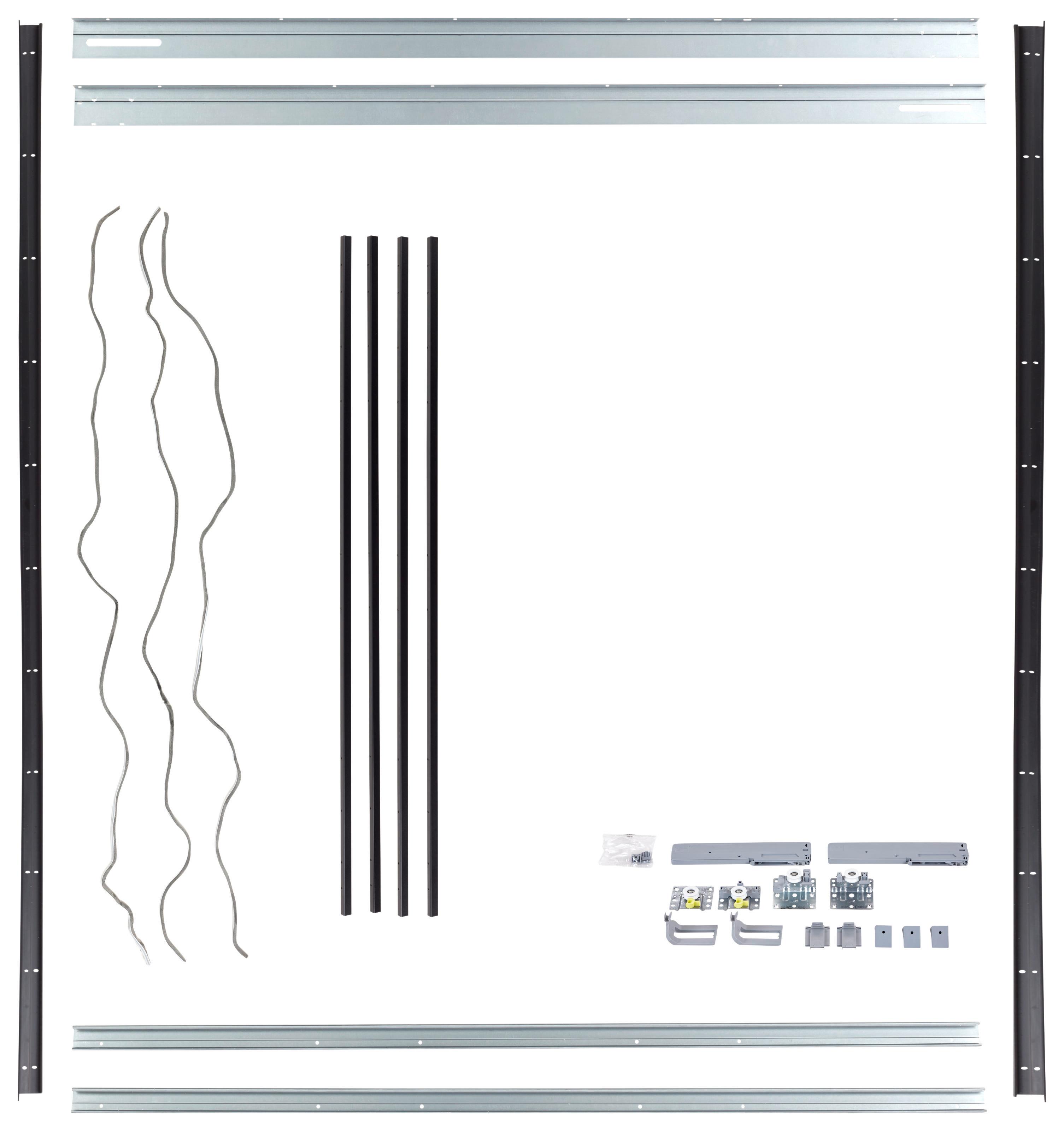 Montagepaket F. Kleiderschrank Unit H: 243 Cm B: 180 Cm - Schwarz, MODERN, Kunststoff/Metall - Ondega