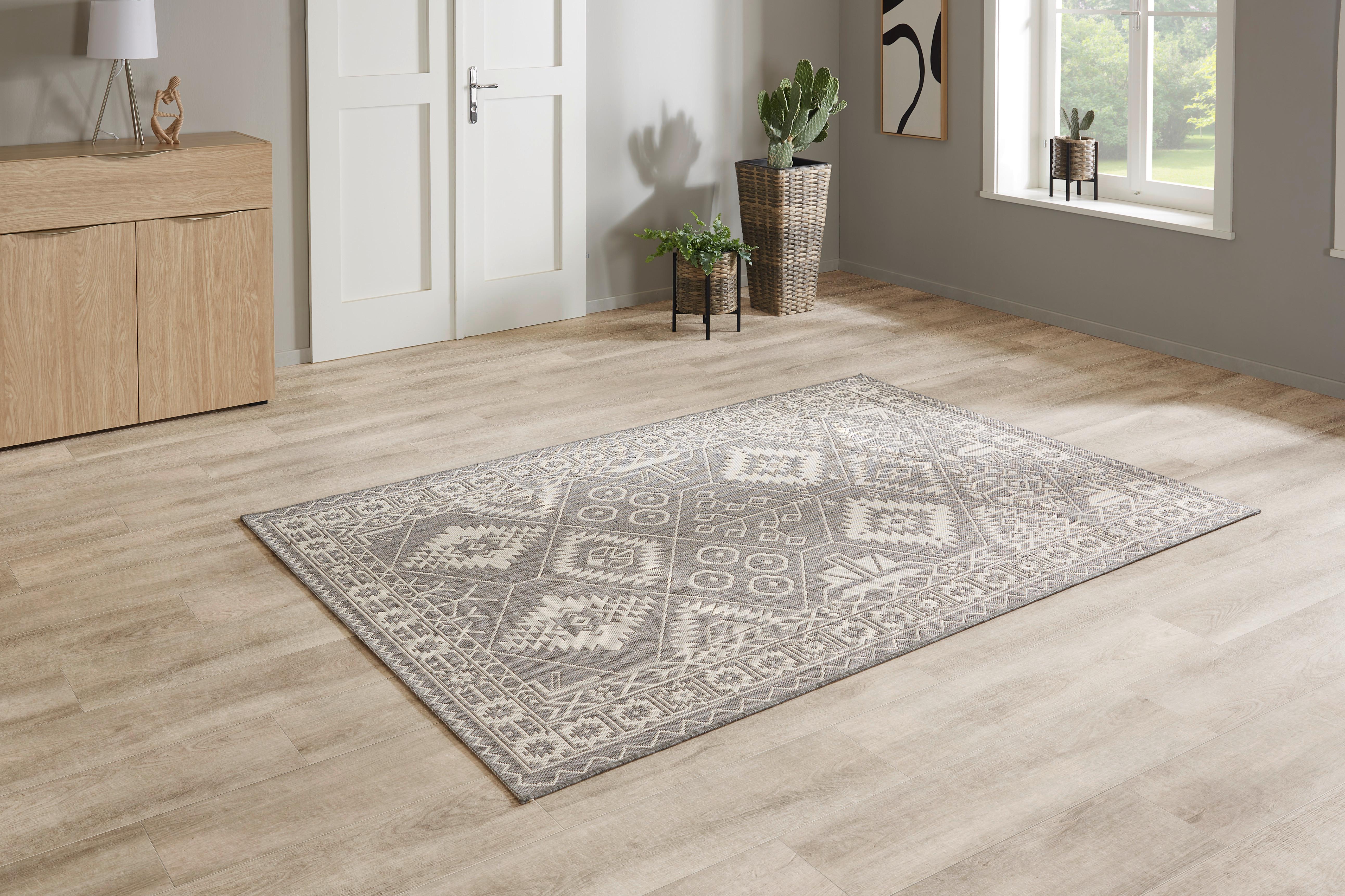 Flachwebteppich Grau Mary 120x170 cm Synthetikfaser - Grau, Basics, Textil (120/170cm) - Luca Bessoni