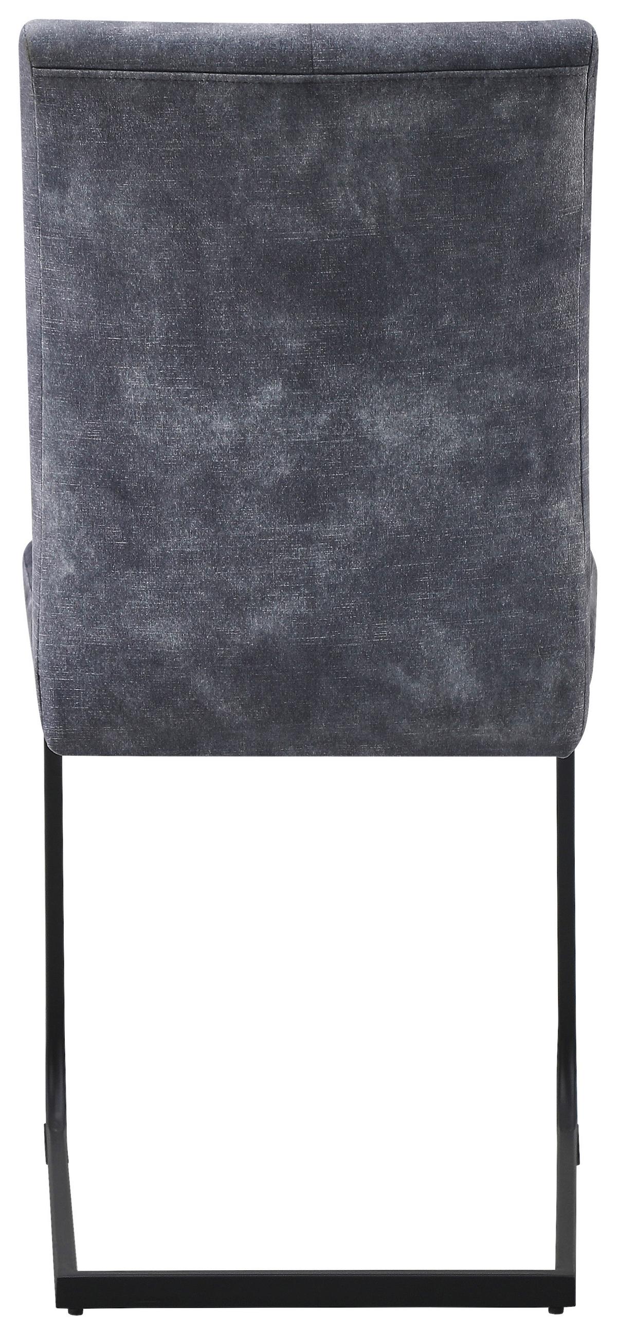 Stolička s pružinami MILOS - čierna/sivá, Modern, kov/textil (45/93/61cm)