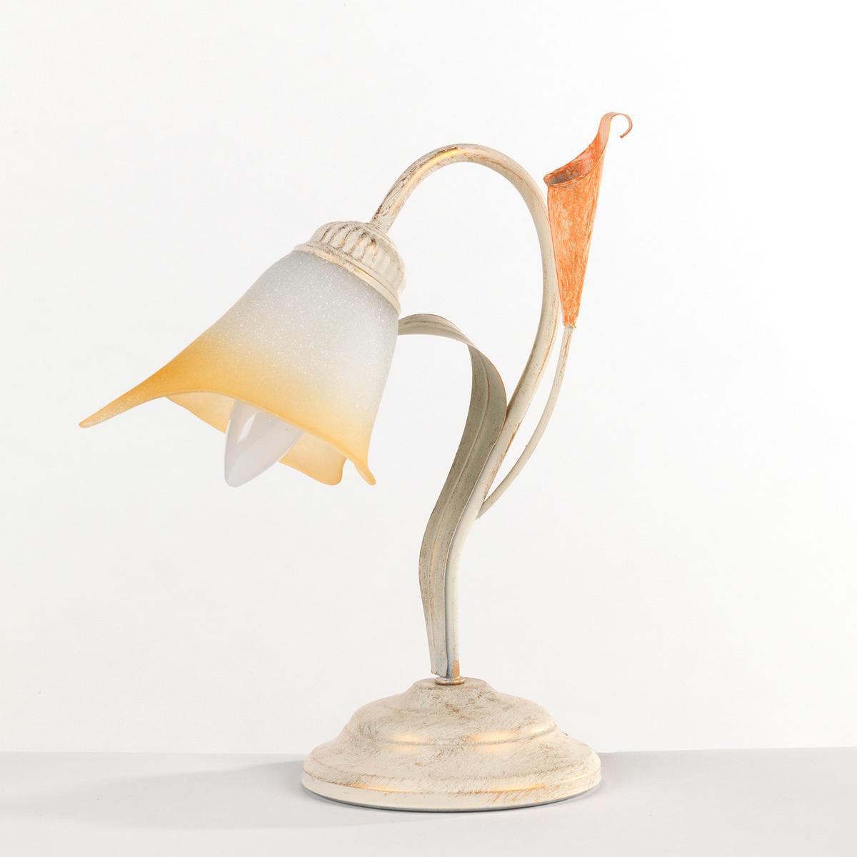 Tischleuchte 4722/L - Weiß, Natur, Metall (25/31cm)