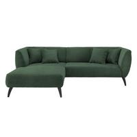 Ecksofa Colori Dunkelgrün S: 160/264 Cm - Dunkelgrün/Schwarz, MODERN, Holz/Textil (160/264cm) - MID.YOU