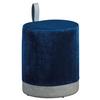 Hocker Osane Samt Blau/Grau Sitz Gepolstert H: 43 cm - Blau/Grau, KONVENTIONELL, Holzwerkstoff/Kunststoff (38/43/32,5cm) - MID.YOU