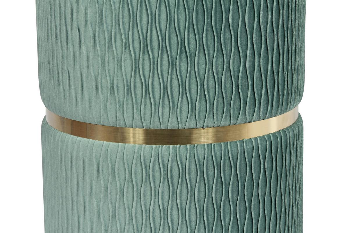 Hocker Zora Grün Polyester, D: 31,5 Cm - Goldfarben/Mintgrün, Design, Textil/Metall (31,5/36/38/44/31,5/36cm) - Kayoom