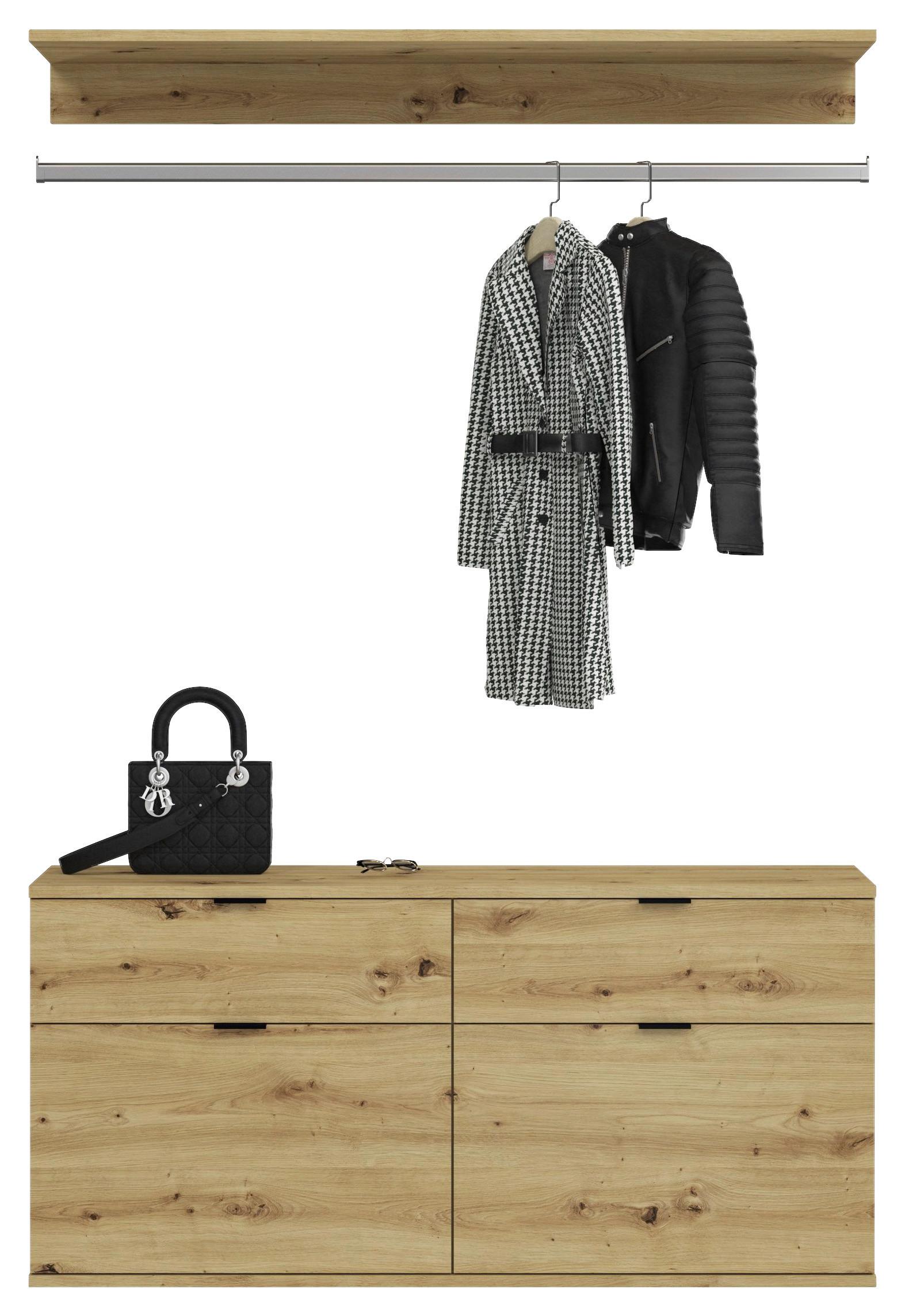 Garderobe Projekt X 2-Teilig Eiche Artisan B: 121 cm - KONVENTIONELL, Holzwerkstoff (121/61/34cm) - MID.YOU
