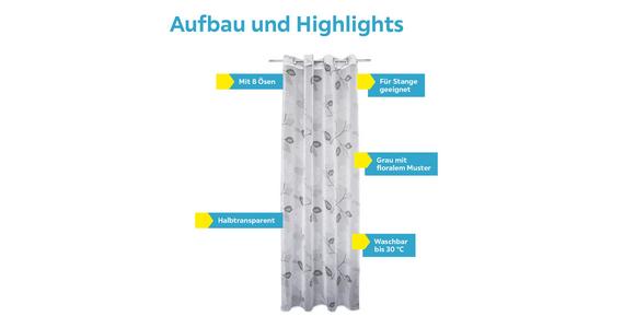 Vorhang Mit Ösen Iver 140x245 Cm Silber - Grau, MODERN, Textil (140/245cm) - Luca Bessoni