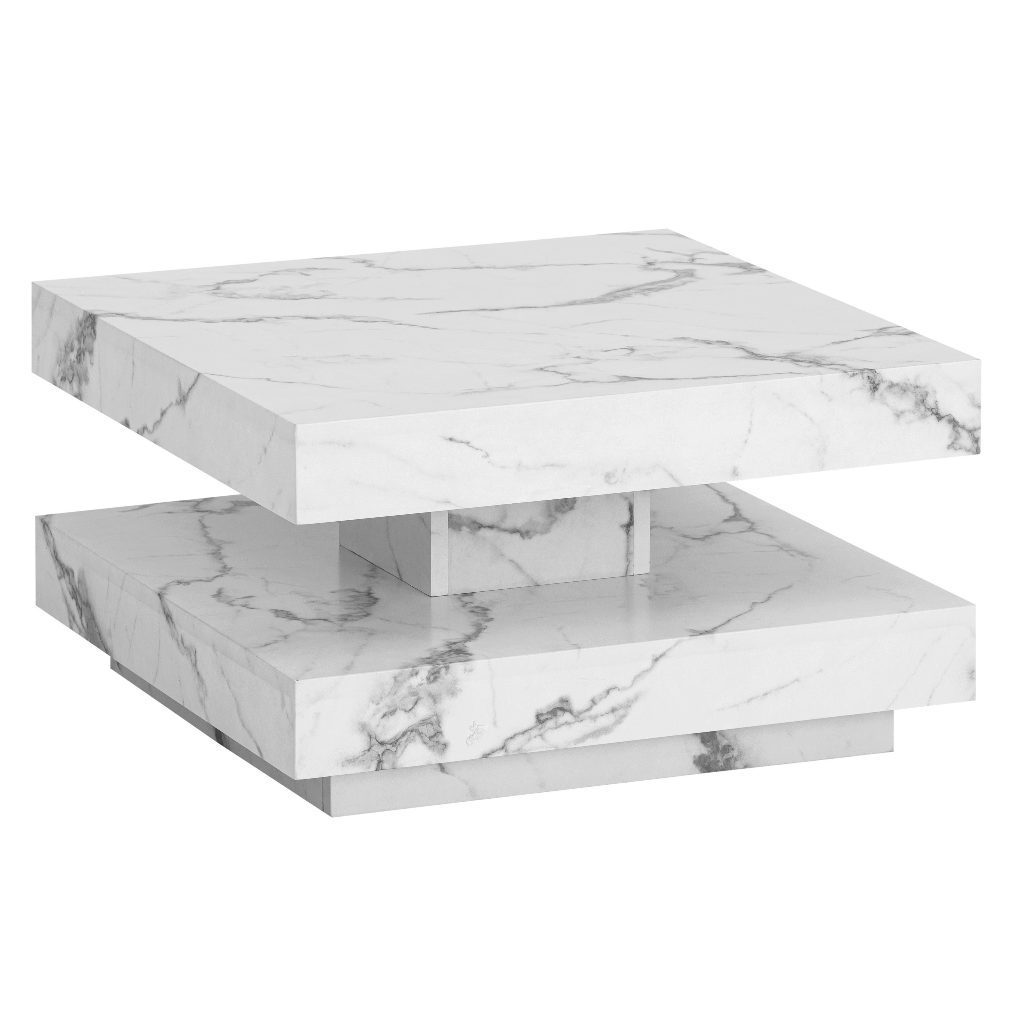 Couchtisch Weiß L: 60 Cm - Weiß, Design, Holzwerkstoff (60/60/34cm) - Livetastic