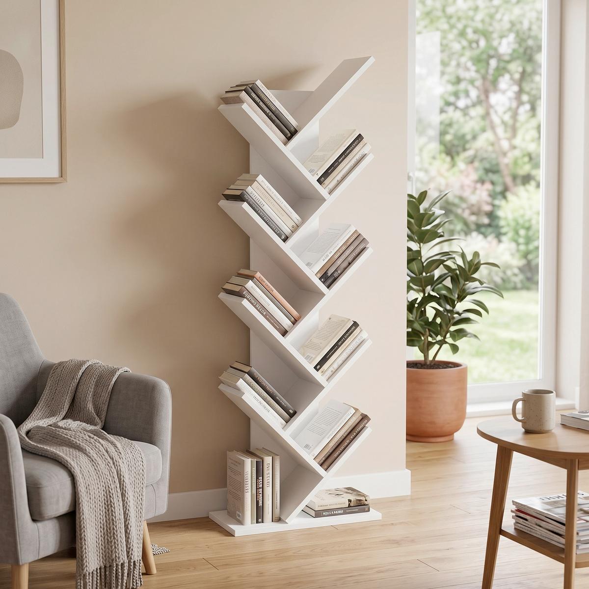 Bücherwand B: 50 cm, Weiß - Weiß, Basics, Holzwerkstoff (50/142/25cm) - Boxxx