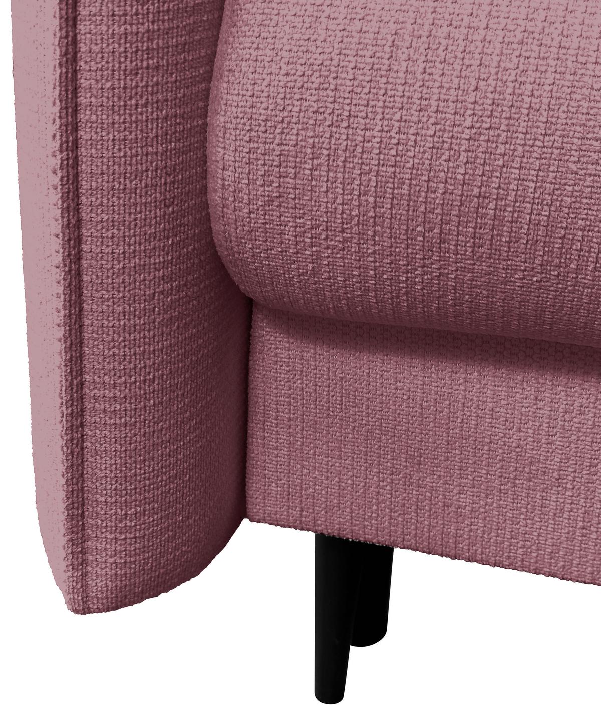 Schlafsofa Carine Mit Bettkasten Rosa B: 216 Cm - Schwarz/Weiß, Design, Textil (216/96/102cm) - MID.YOU