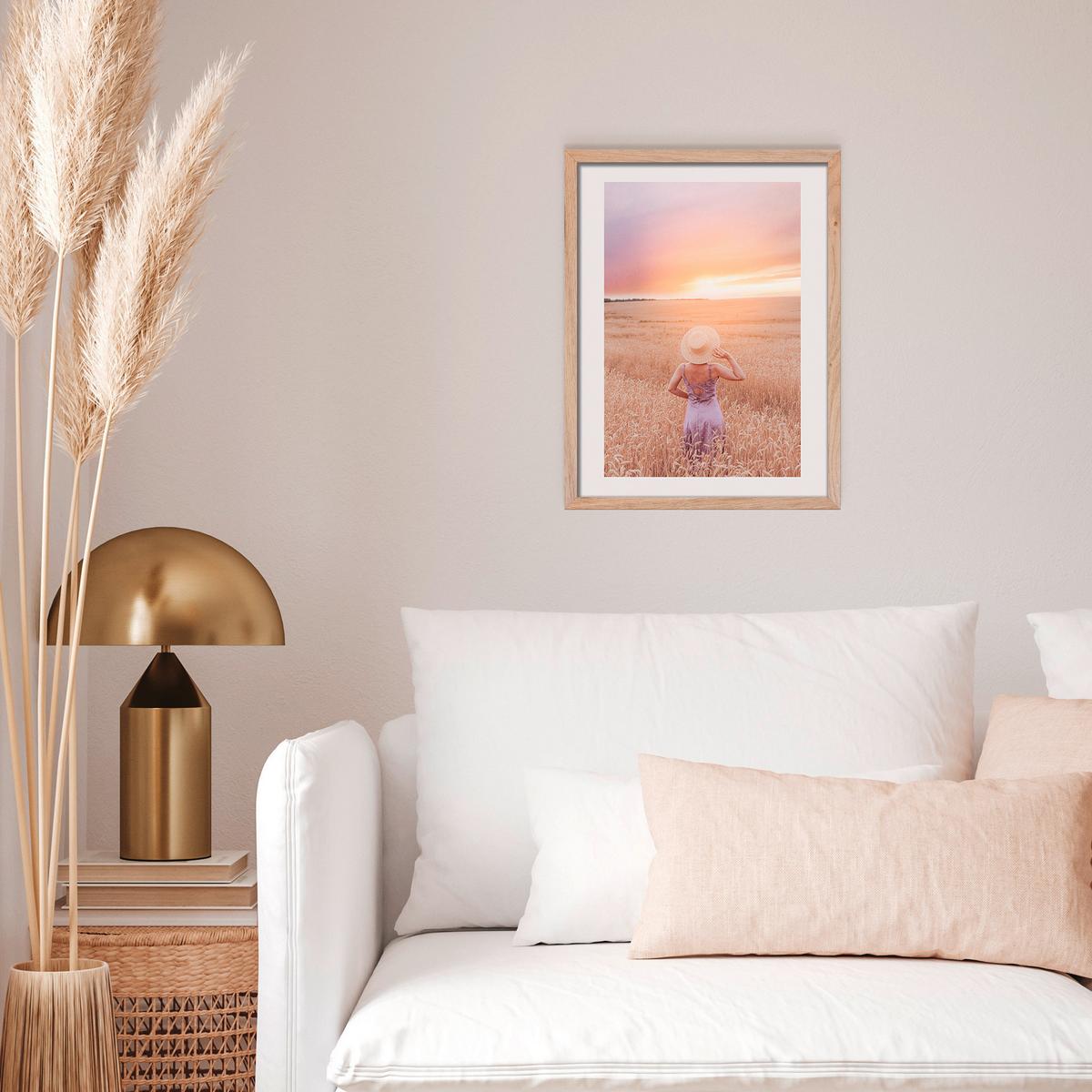 OBRAZ VOUS I - barvy dubu/žlutá, kompozitní dřevo/papír (30/40cm) - Modern Living