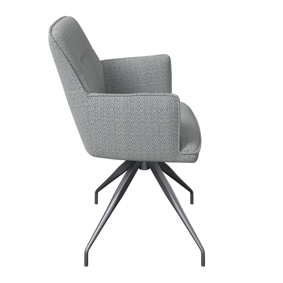 ZAHRADNÍ ŽIDLE GLAMOUR - antracitová/béžová, Moderní, kov/textil (62/62/87cm)