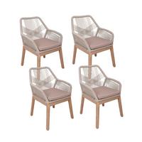 Gartensessel Stapelbar Pomona Stahl - Beige/Braun, Basics, Holz/Kunststoff (60/84/68cm) - Gardenson