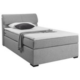 Boxspringbett mit Bettkasten 120x200cm Tokio 2, Silber - Silberfarben/Schwarz, KONVENTIONELL, Textil (120/200cm) - Carryhome