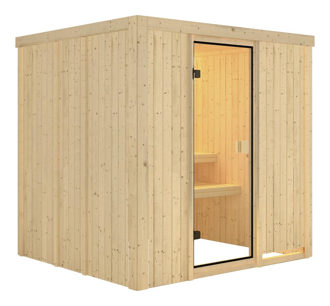 Sauna Cassis Mit Interner Steuerung 196x198x196 Cm - Naturfarben, MODERN, Holz (196/198/196cm) - Karibu