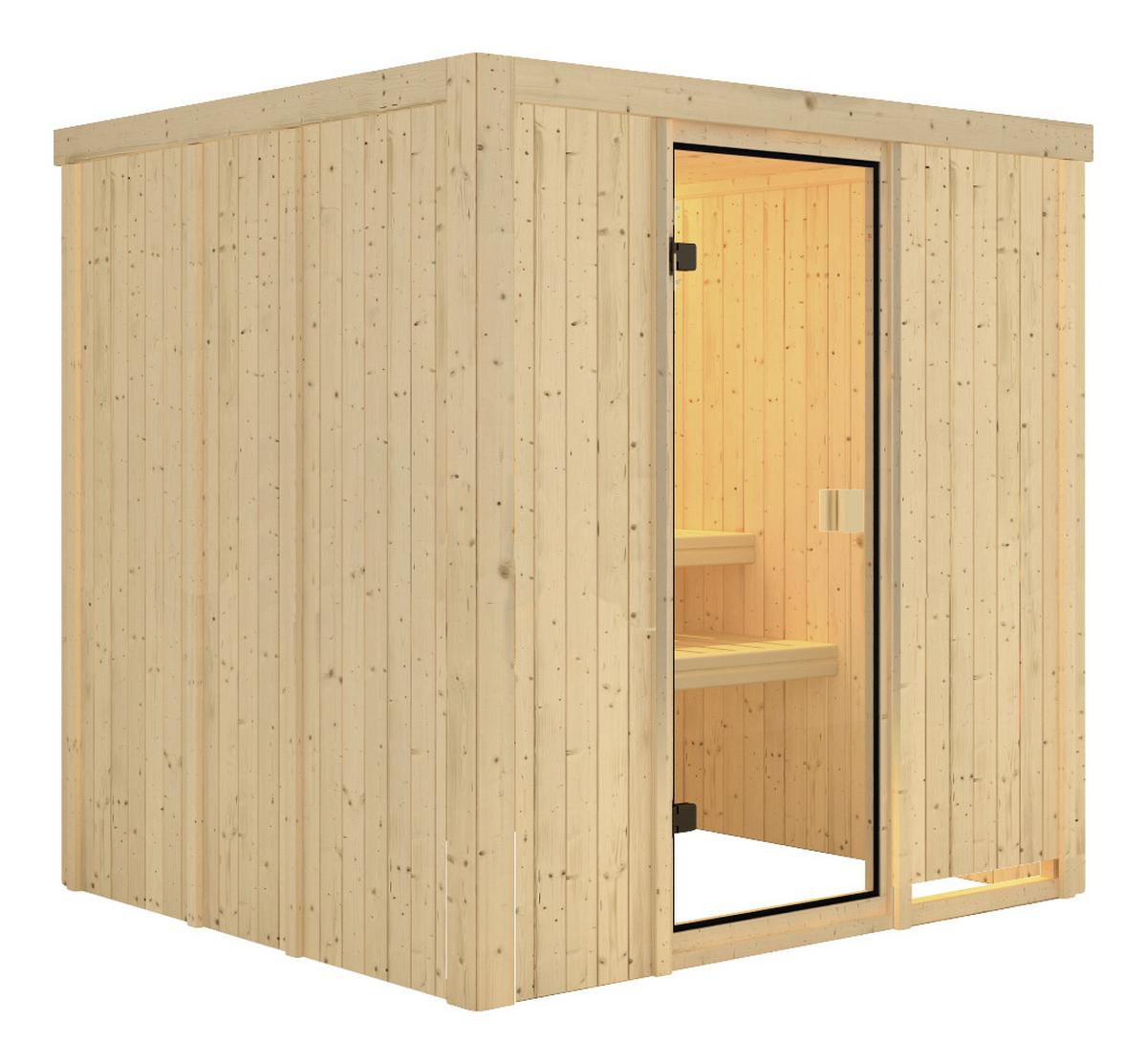 Sauna Cassis Mit Interner Steuerung 196x198x196 Cm - Naturfarben, MODERN, Holz (196/198/196cm) - Karibu