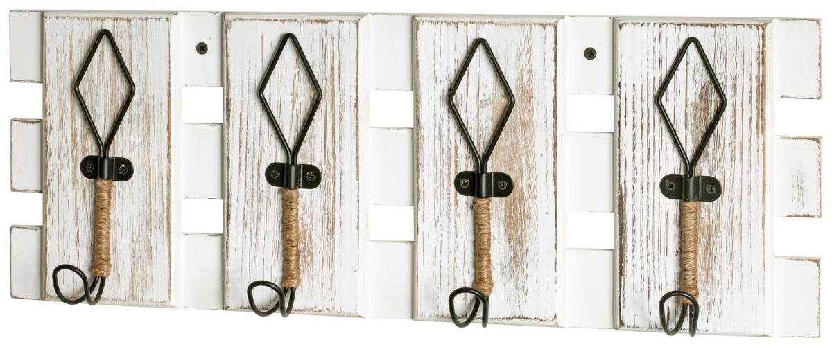 Fali Akasztóléc Adria - fekete/fehér, Modern, faalapú anyag/fém (55/20/7cm)