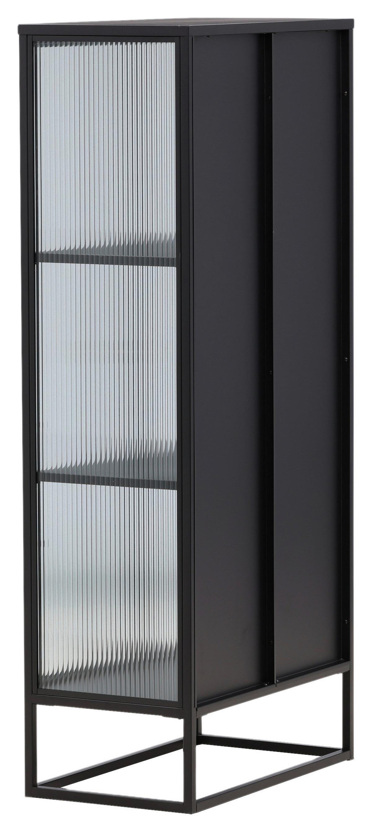 Highboard Garis - Schwarz, Design, Glas/Metall (70/160/40cm) - Livetastic