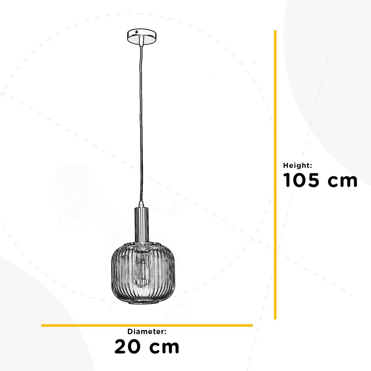 Hängeleuchte Doroty Braun D: 20 cm - Braun, KONVENTIONELL, Metall (20/105cm)