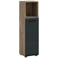 Midischrank Ice Schwarz/Eiche Dekor B: 30cm - Eiche dunkel/Schwarz, Basics, Holzwerkstoff (30/110/30cm) - MID.YOU