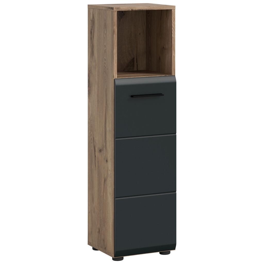 Midischrank Ice Schwarz/Eiche Dekor B: 30cm