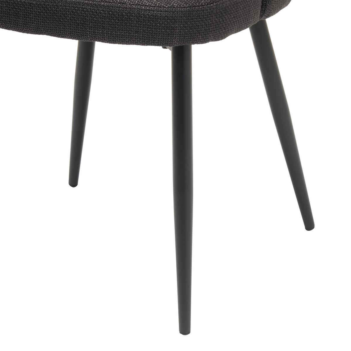 Vierfußstuhl Flo Webstoff Anthrazit, B: 49 Cm - Anthrazit/Schwarz, KONVENTIONELL, Textil/Metall (49/78/58cm) - MID.YOU