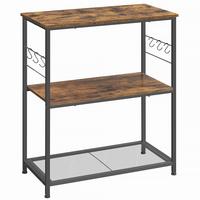 Kücheninsel Vasagle Braun, Schwarz, 80x90x40 cm - Schwarz/Braun, Basics, Holzwerkstoff/Metall (80/90/40cm) - Boxxx