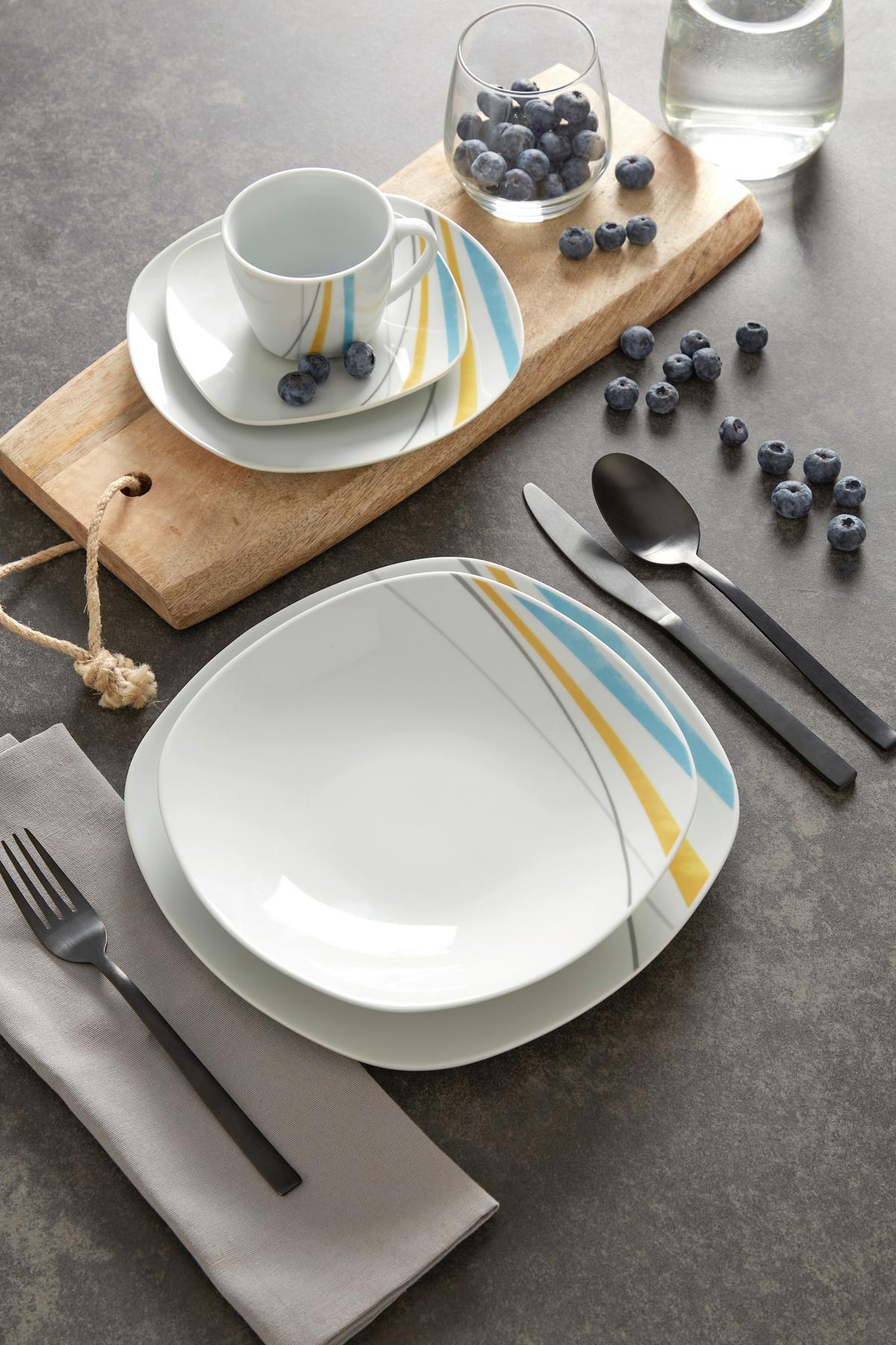 Kávéskészlet Ragnar - sárga/világoskék, Modern, kerámia - Luca Bessoni