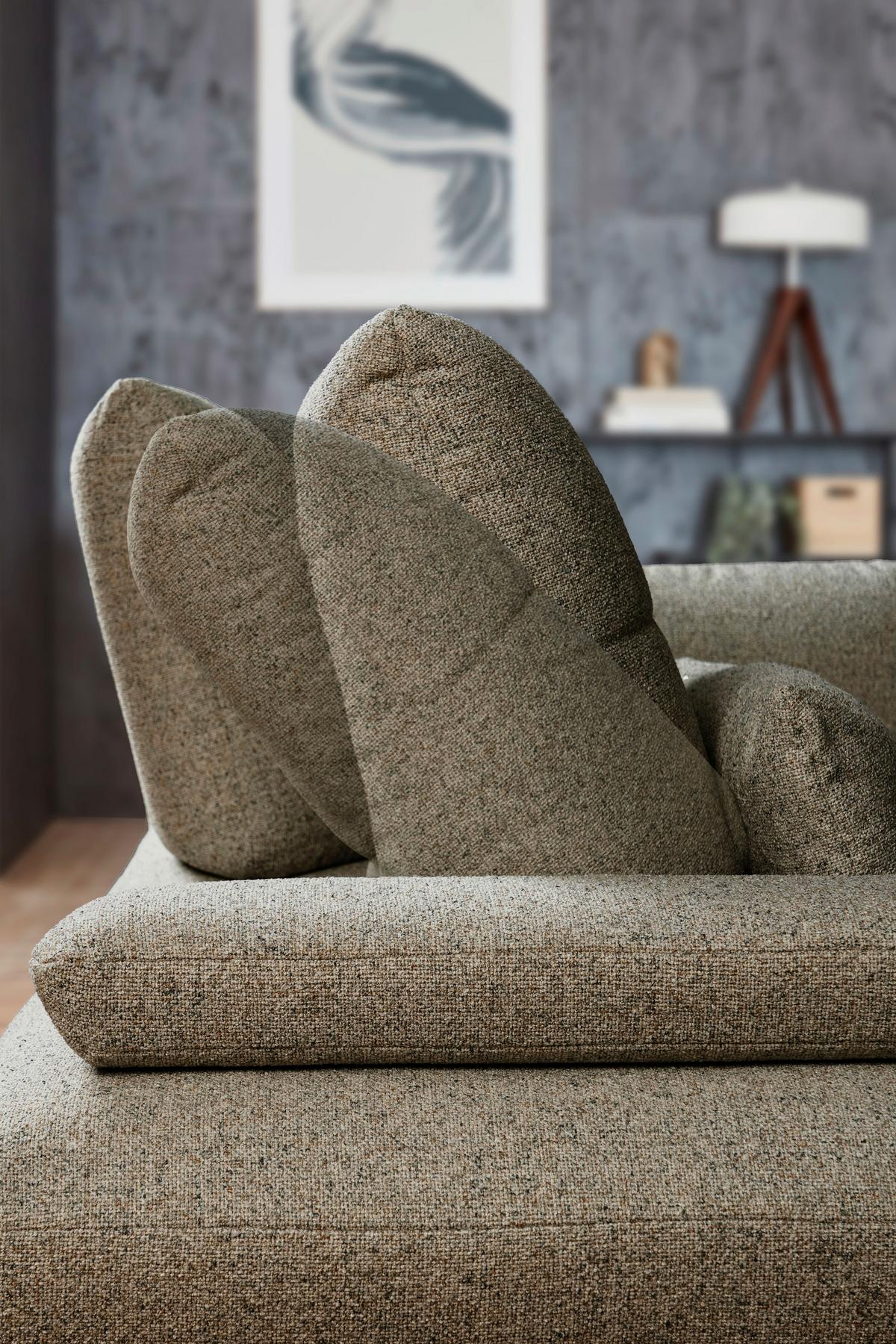 Ecksofa Dover erweiterbar Olivgrün 273x191-207 cm - Schwarz/Olivgrün, Trend, Holzwerkstoff/Textil (273/191-207cm)