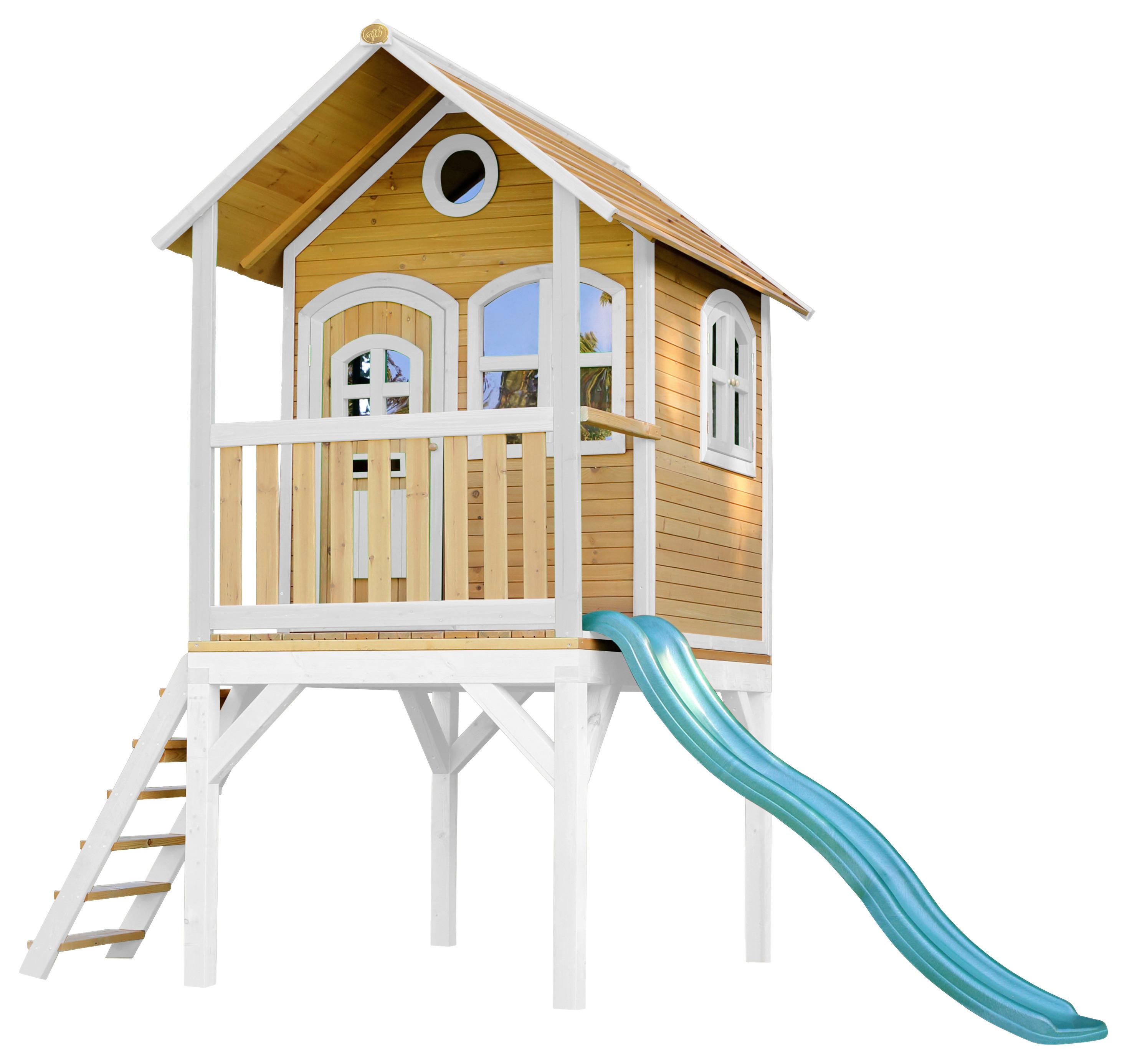 Spielhaus A030.037.01 - Hellgrün/Braun, KONVENTIONELL, Holz (318/272/191cm) - Ambia Garden