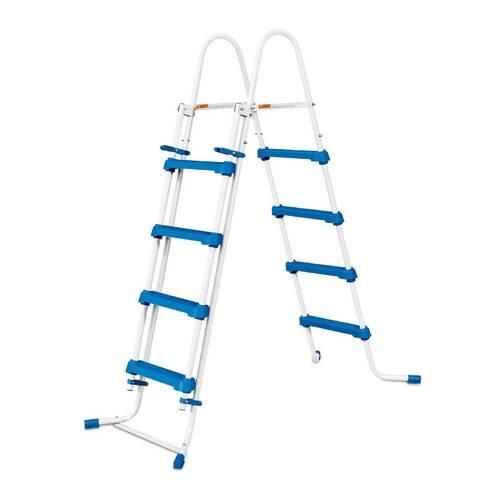 Poolleiter Pool Leiter 132 cm - Blau/Weiß, Basics, Metall (132cm)