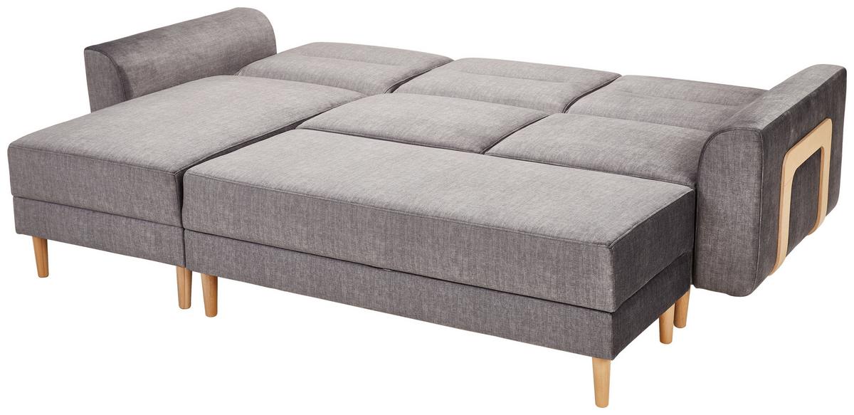 Hocker Freda Mit Stauraum Velours Grau H: 48 Cm - Naturfarben/Grau, MODERN, Textil (135/48/57cm) - Max Winzer