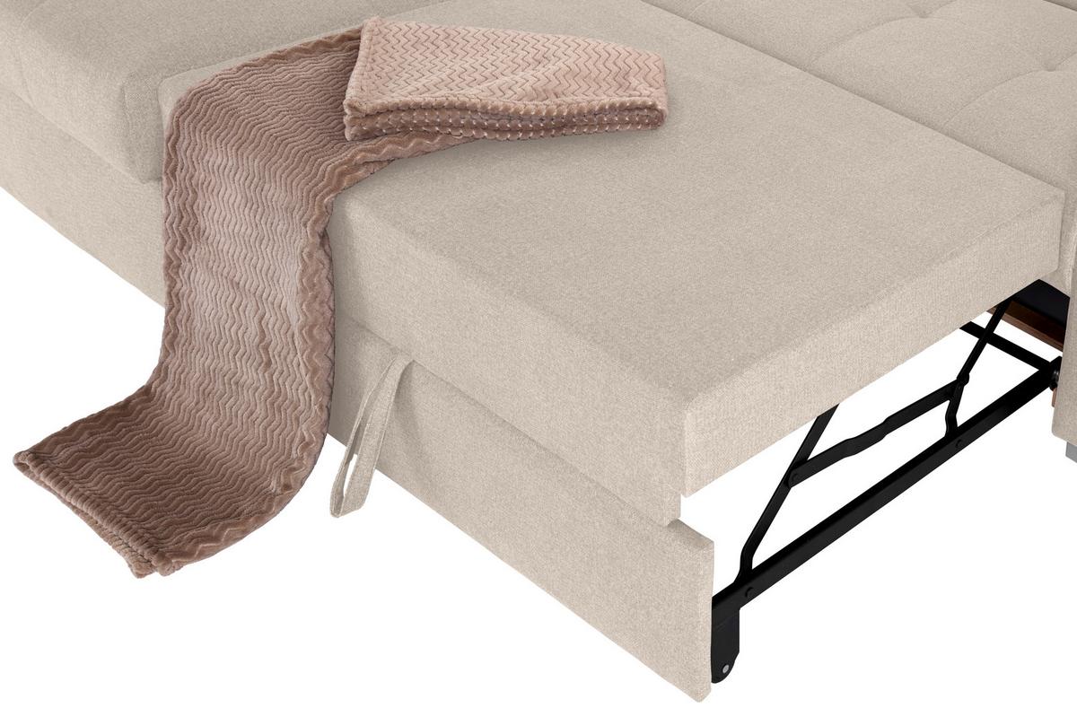 Ecksofa Perry - Beige/Silberfarben, Design, Textil (183/292cm) - Livetastic