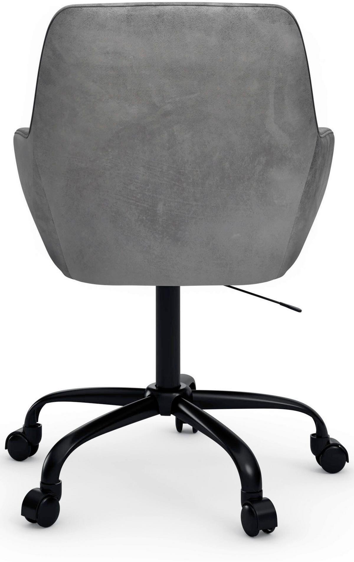 DREHSTUHL Perry Grau B: 58cm - Schwarz/Grau, Design, Textil/Metall (58/78/54cm) - MID.YOU