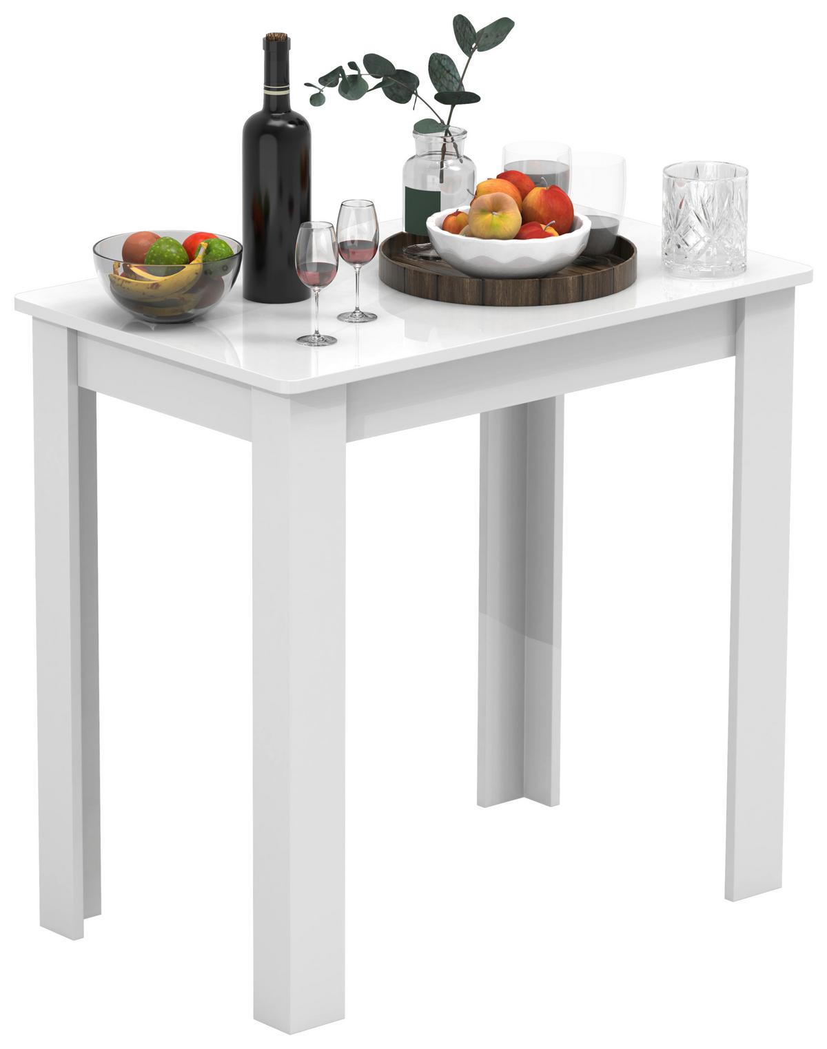 Esstisch Esal Weiß B: 50 Cm Esal - Weiß, MODERN, Holzwerkstoff (80/50/76cm) - MID.YOU