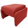 Hocker Comodo Echtleder Rot B: 62 cm - Silberfarben/Rot, Design, Leder (62/42/60cm) - Livetastic