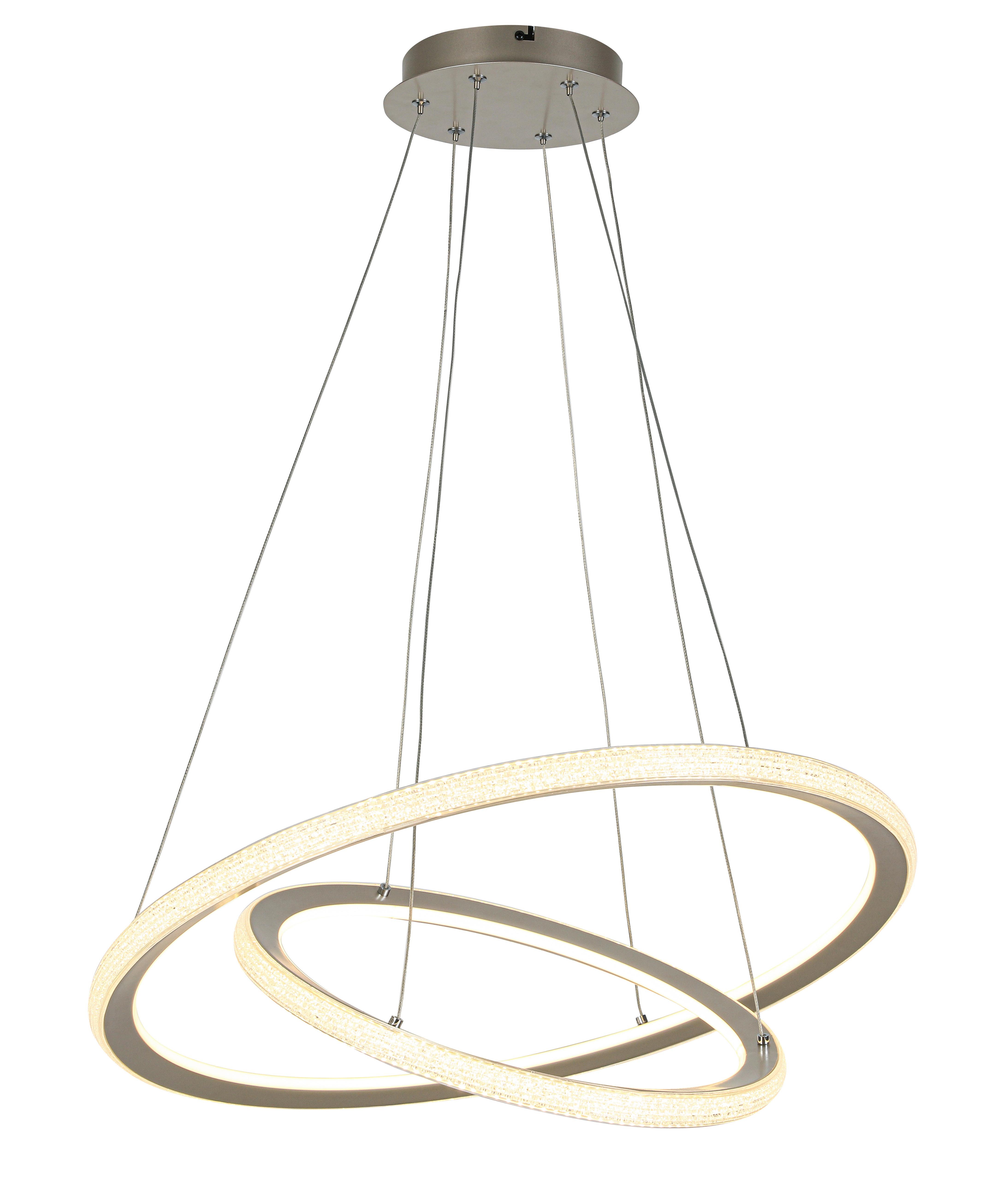 LED-Hängeleuchte Caprice - Champagner, Basics, Kunststoff/Metall (61/120cm) - Luca Bessoni