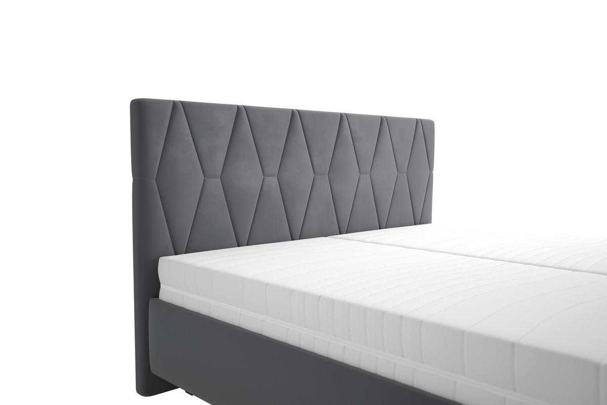 Čalouněná postel ATESSA 180x200 cm, antracitová - prírodná farba/antracitová, Modern, drevo/textil (180/200cm)