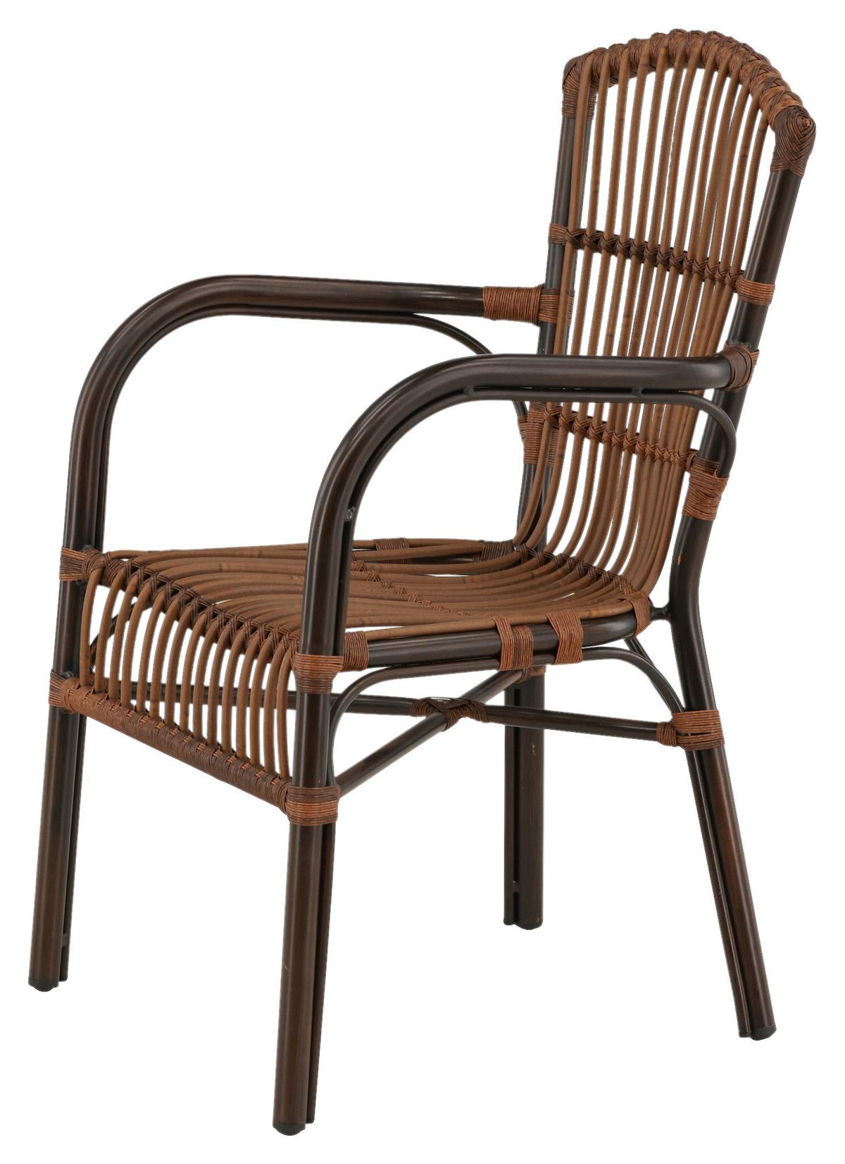 Gartensessel Galera Aluminium - Braun, KONVENTIONELL, Metall (55/90/63cm) - Gardenson