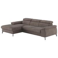 Ecksofa mit Schlaffunktion & Bettkasten Kitty Grau - Schwarz/Grau, Design, Textil (166/244cm) - Livetastic
