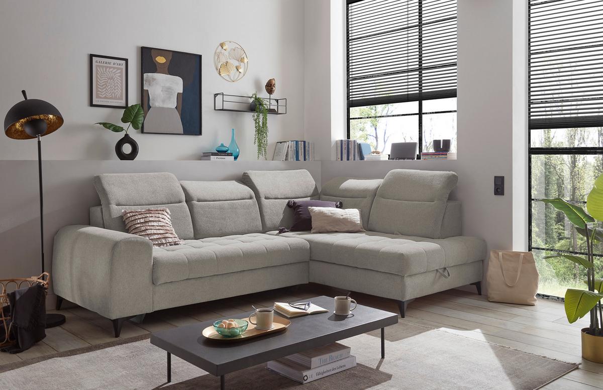 Ecksofa Rockdale Taupe S: 282x200 Cm - Taupe/Schwarz, KONVENTIONELL, Textil (282/200cm) - MID.YOU
