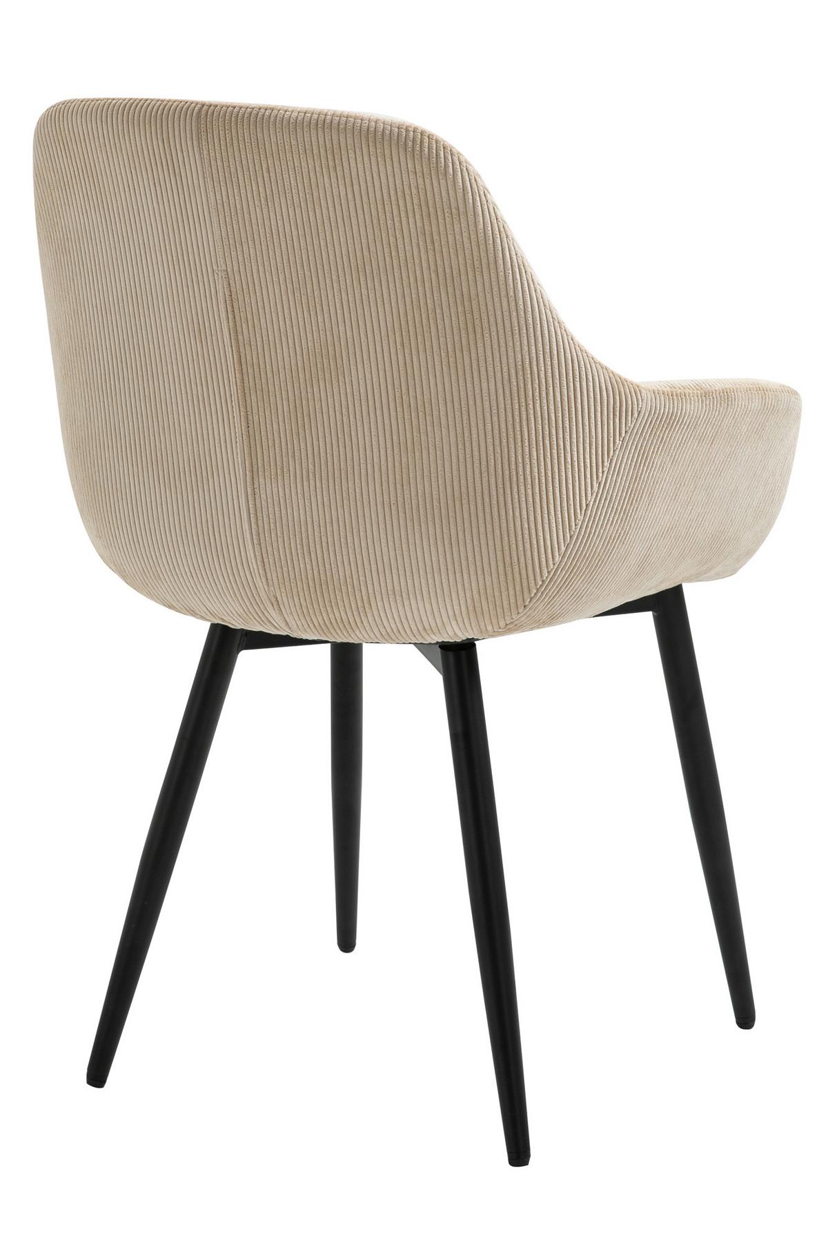 Armlehnstuhl-Set Beige B: 64 cm - Beige/Schwarz, MODERN, Textil/Metall (64/86/59cm) - Livetastic