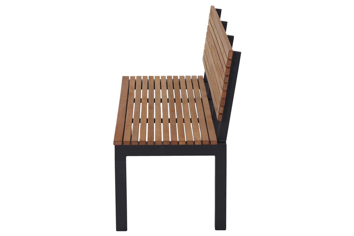 Gartenbank Holz N86393 2-Sitzer - Anthrazit/Robinienfarben, KONVENTIONELL, Holz/Metall (146/84/57,5cm) - Siena Garden