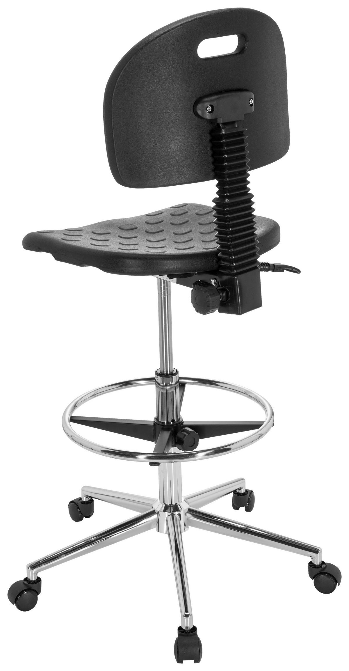 Bürostuhl Top Work 23 I Pu Schwarz Bis 100 Kg - Silberfarben/Schwarz, Basics, Kunststoff/Metall (45/91/61cm) - MID.YOU