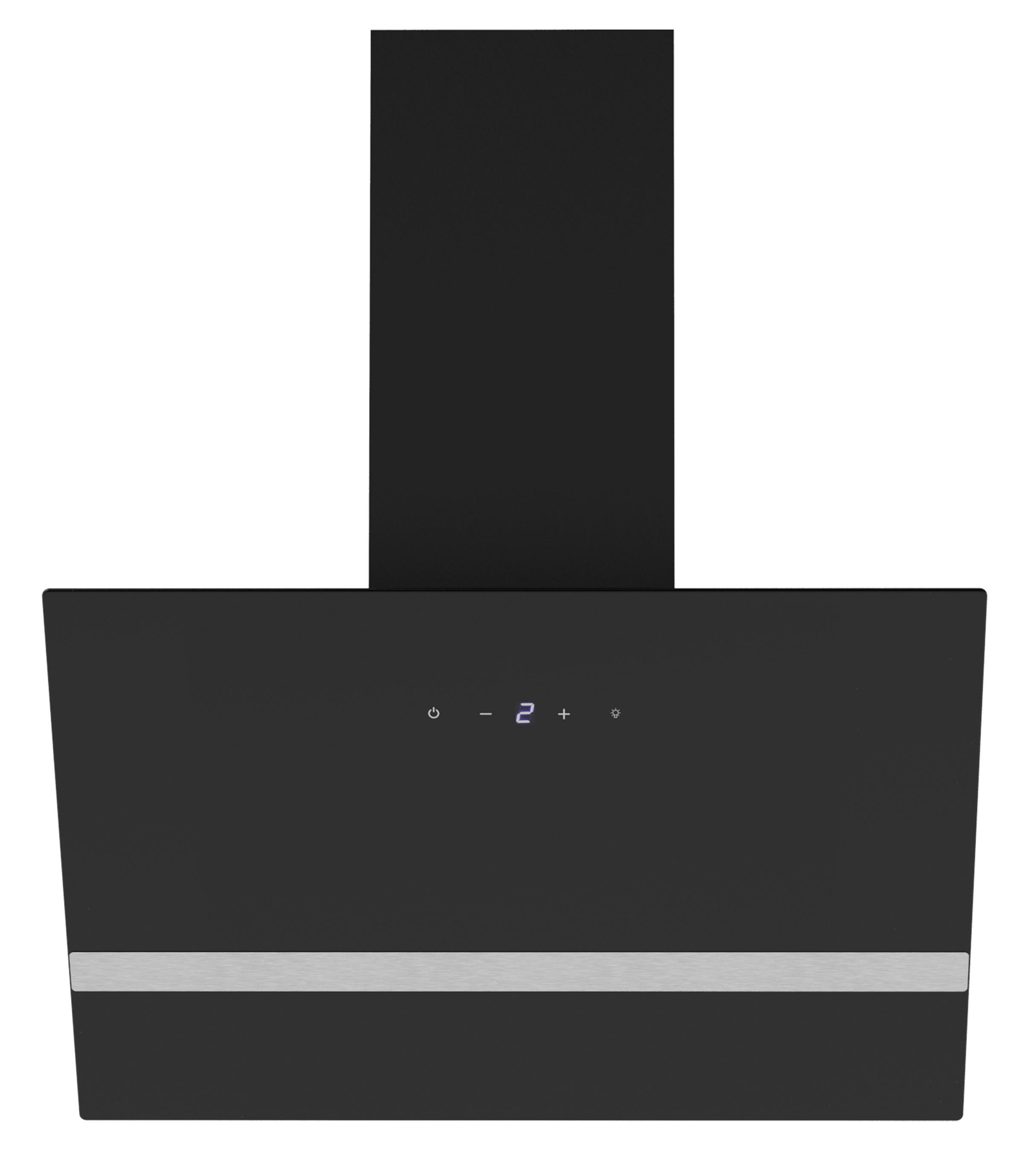DUNSTABZUGSHAUBE Schwarz B: 59,5cm - Schwarz, Trend, Glas/Metall (59,5/74,5/38,3cm) - Respekta
