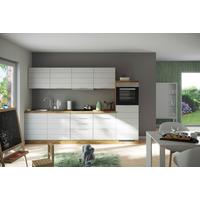 Küchenzeile Florenz ohne Geräte 300 cm Weiß/Eichef. - Eiche Wotan/Weiß, Design, Holzwerkstoff (300cm) - Held