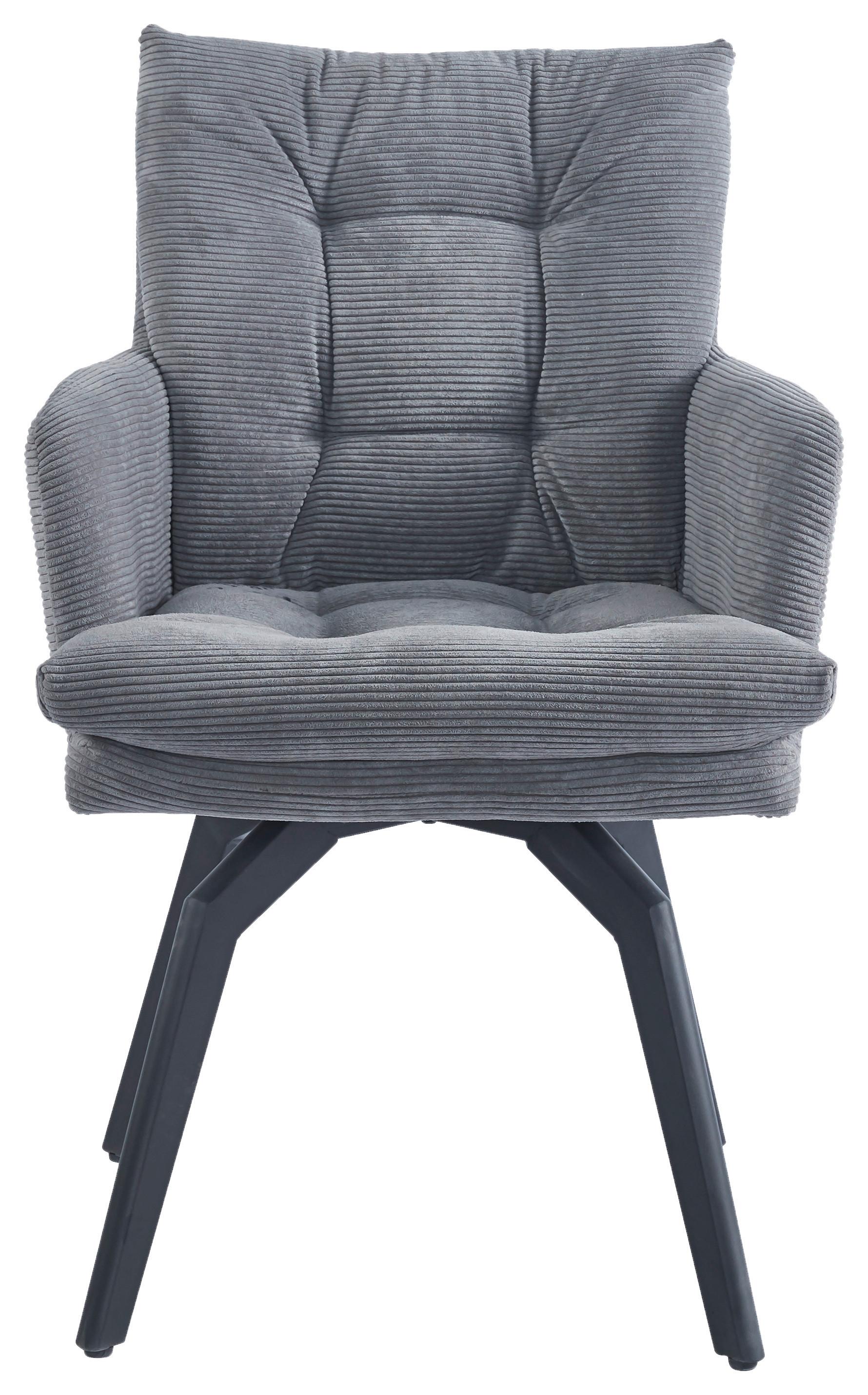 ŽIDLE S PODRUČKAMI HANNA - šedá/černá, Moderní, kov/textil (60/88/64cm) - Mömax