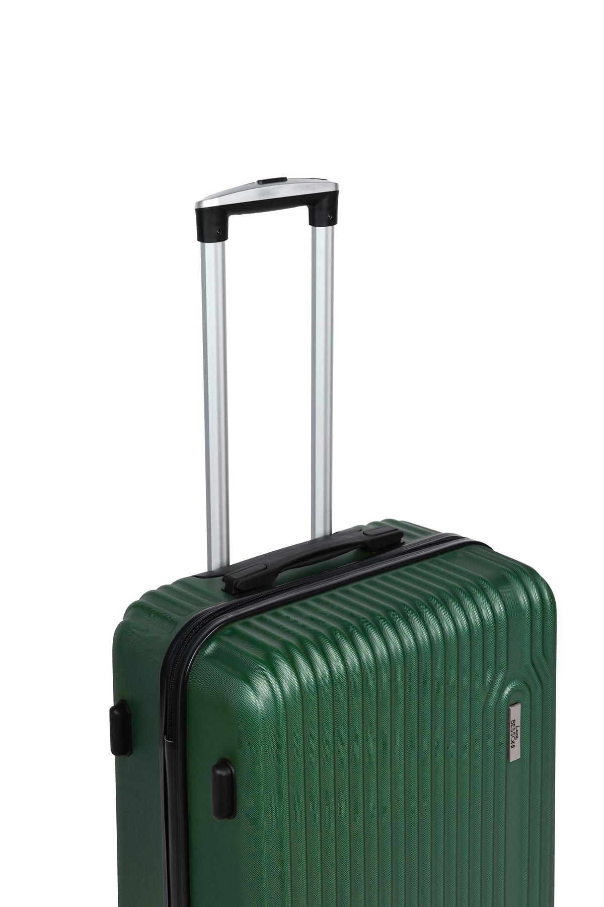 Reisekoffer Palermo 4 Rollen Hartschale, Größe M - Dunkelgrün, Design, Kunststoff/Textil (43/26/65cm) - Luca Bessoni