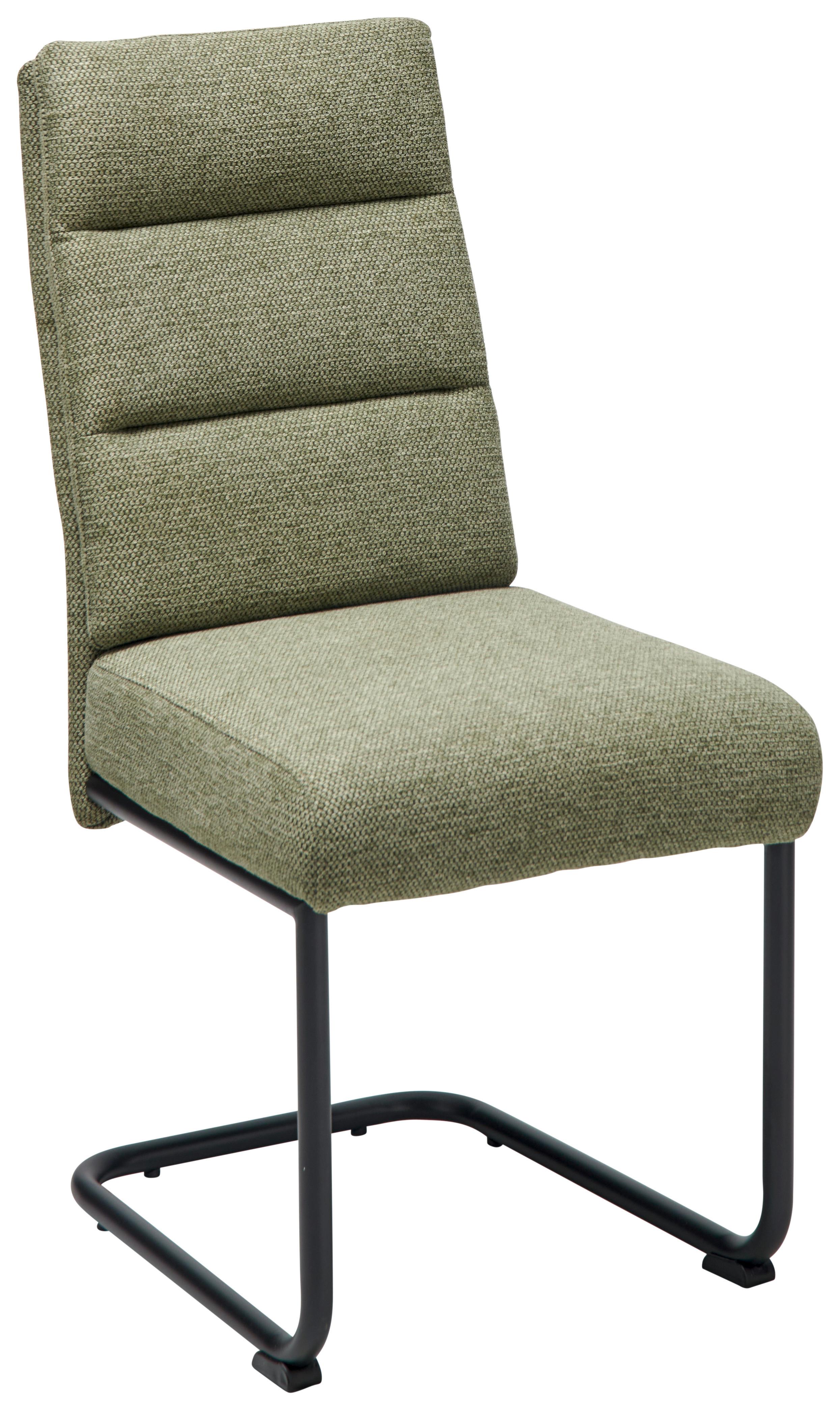 Schwingstuhl Hilal - Schwarz/Grün, LIFESTYLE, Holz/Textil (45/94/62cm) - MID.YOU