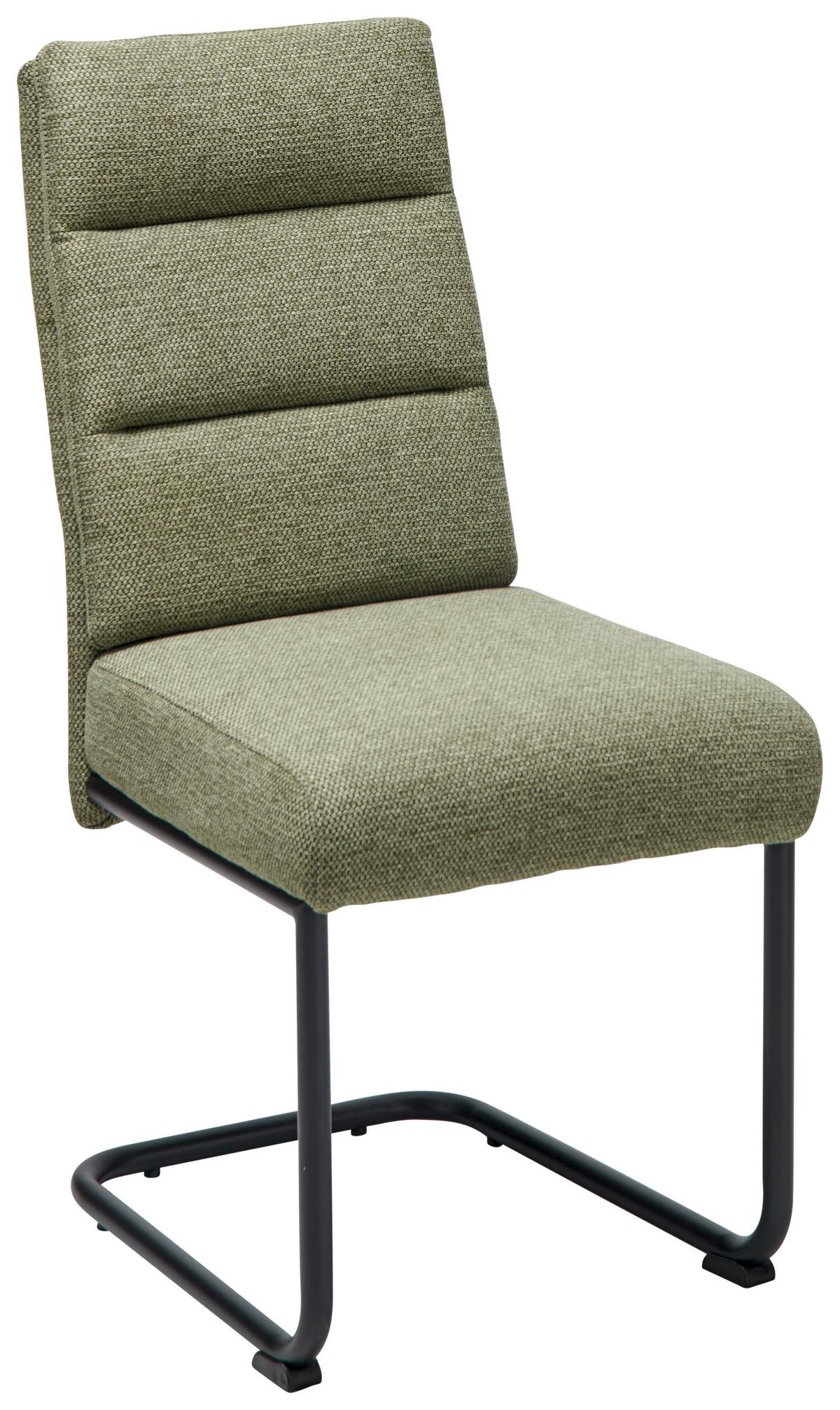 Schwingstuhl Hilal - Schwarz/Grün, LIFESTYLE, Holz/Textil (45/94/62cm) - MID.YOU