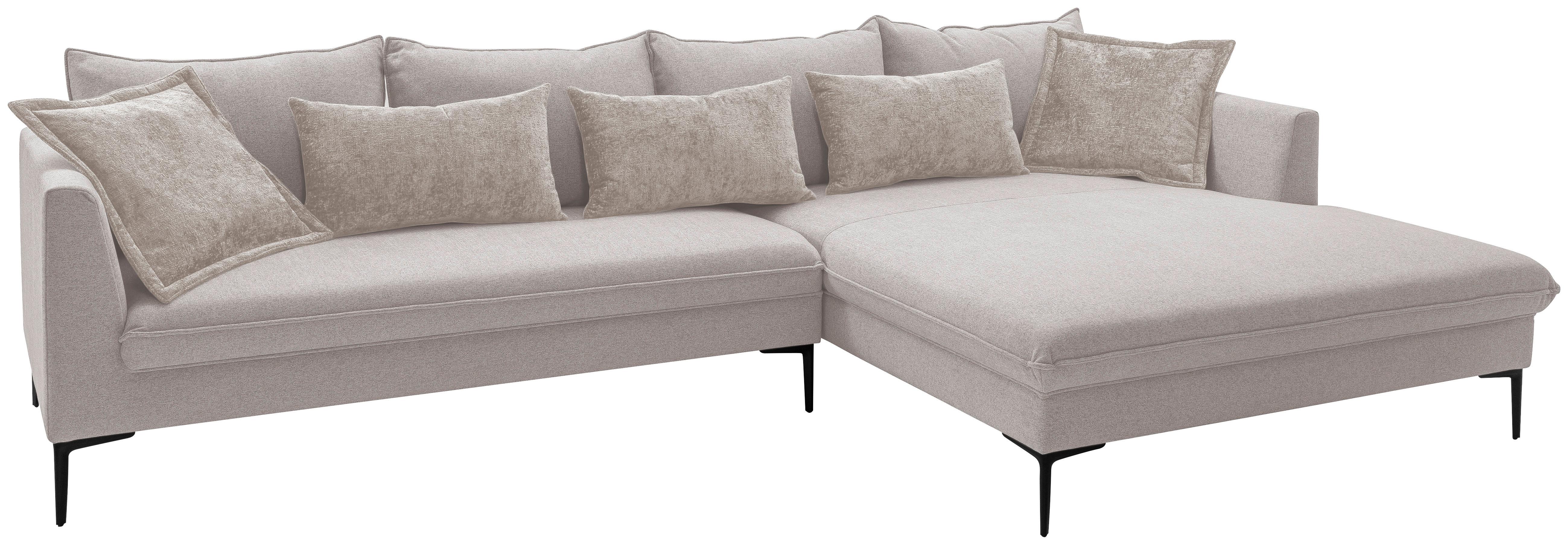 Ecksofa Piazza Beige S: 321x187 cm - Beige/Schwarz, Design, Textil (321/187cm) - Livetastic